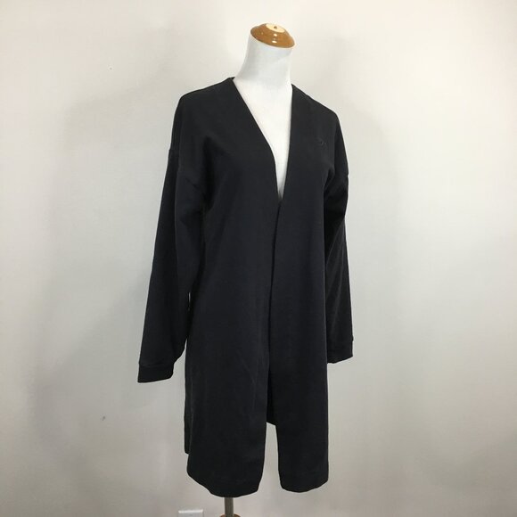 GYMSHARK Whitney Simmons Black Long Sleeve Open Front Cardigan Jacket - Picture 1 of 11